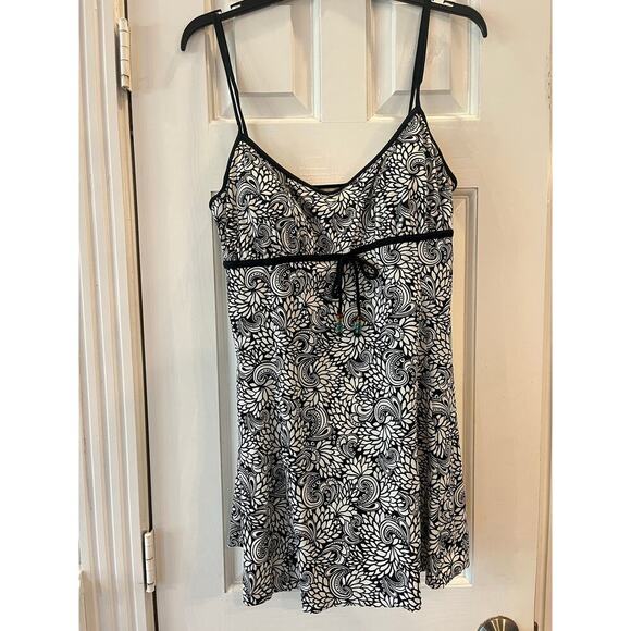 One Piece Baby Doll Swim Suit Women 12 Neutral Y2K Loose Tankini Beach Bathing - Picture 1 of 7